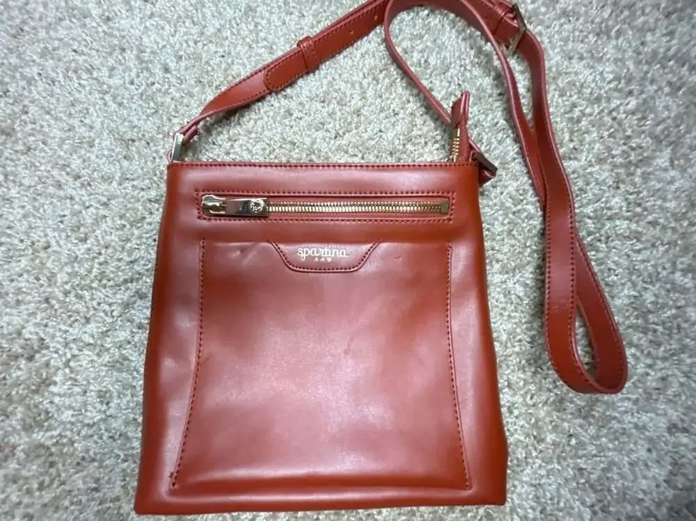 Spartina 449 Brown Leather Crossbody Bag